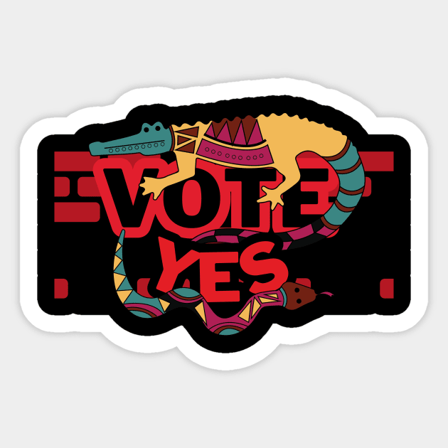 Vote Yes To The Voice Indigenous Voice To Parliament Animals Version Sticker by 3dozecreations